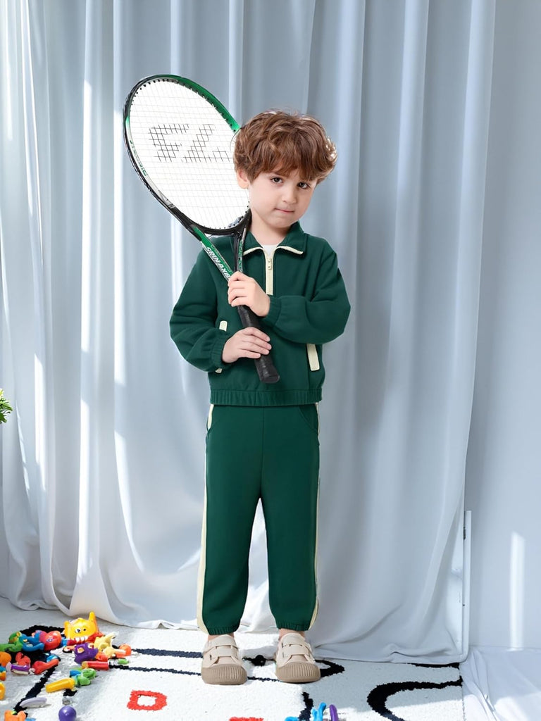 Toddler Boy Clothes Long Sleeve Fleece Sweatshirt Pants Set 2Pcs