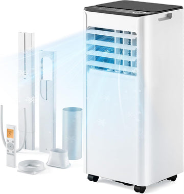 8,000 BTU Portable Air Conditioners, 4-in-1 Portable AC Unit Cools Up to 350 Sq.Ft, with Cool, Fan, Dehumidifier