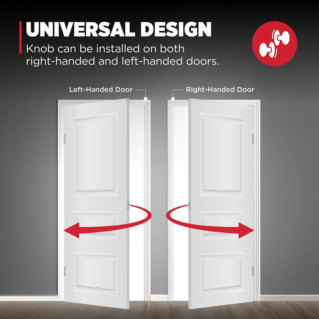 Maven Front Door Knob with Lock and Key, Re-Key Technology, Satin Nickel