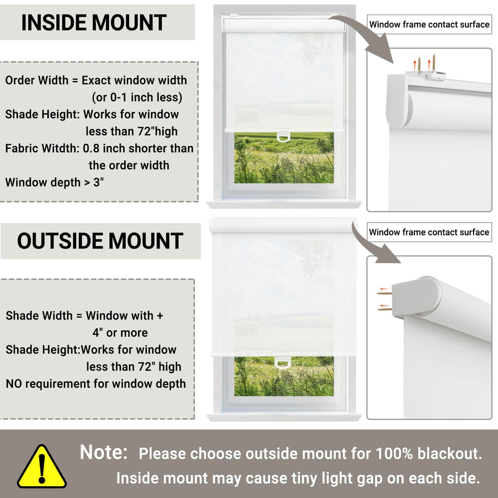 Light Filtering Solar Shades for Indoor Windows, White
