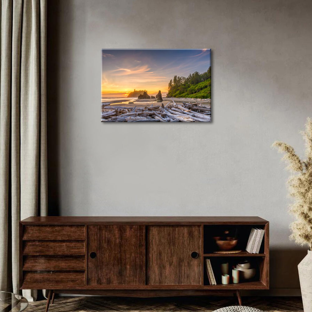 Beach Canvas Wall Art National Park Posters Wall Decor Sunset Coastal Bathroom Decor Washington Olympic Beach