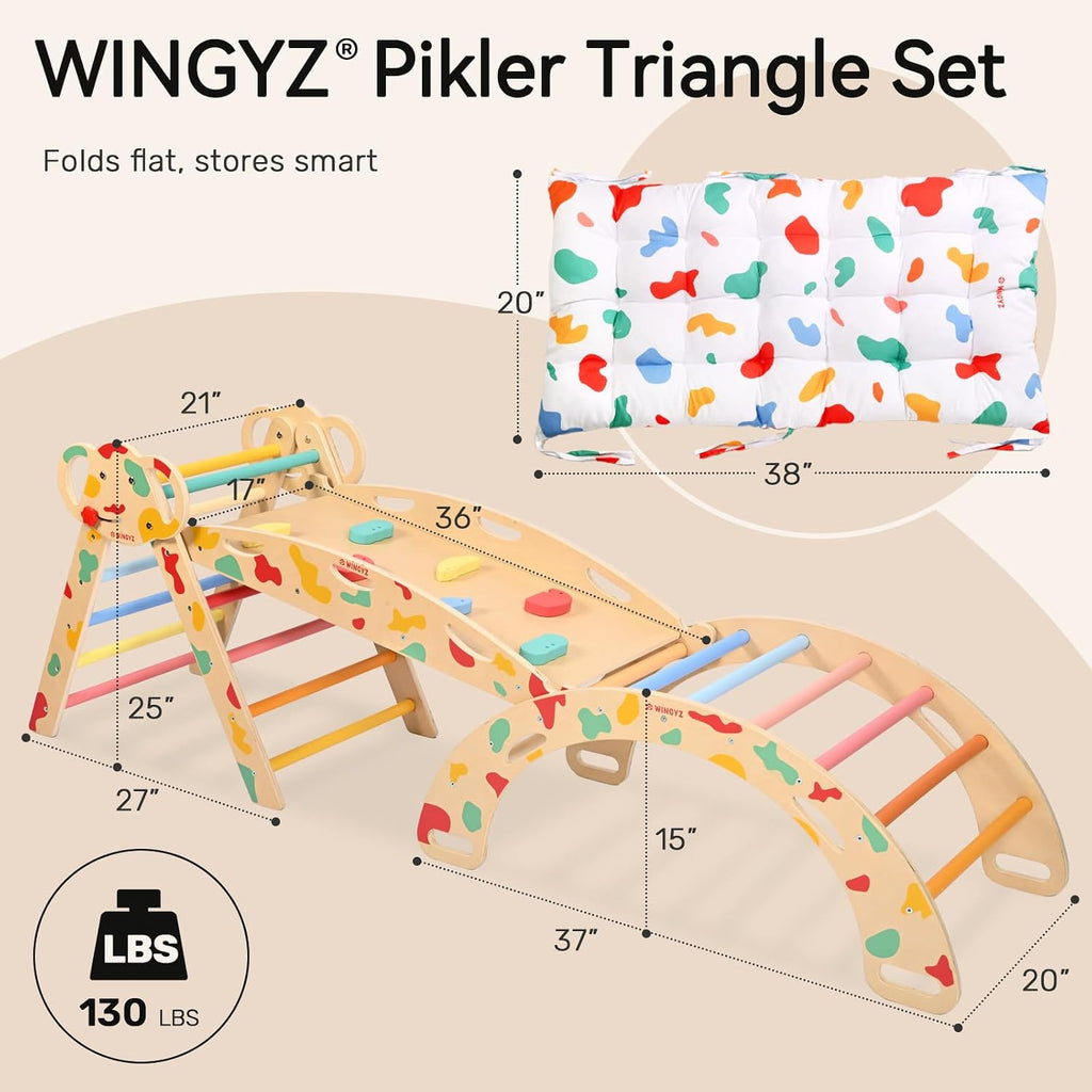 Triangle Set, Montessori in-1 Climbing Set with Cushion