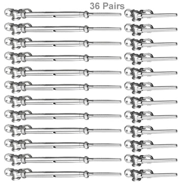 36 Pairs T316 Stainless Steel Cable Railing Kit Fit 1/8" Wire Rope