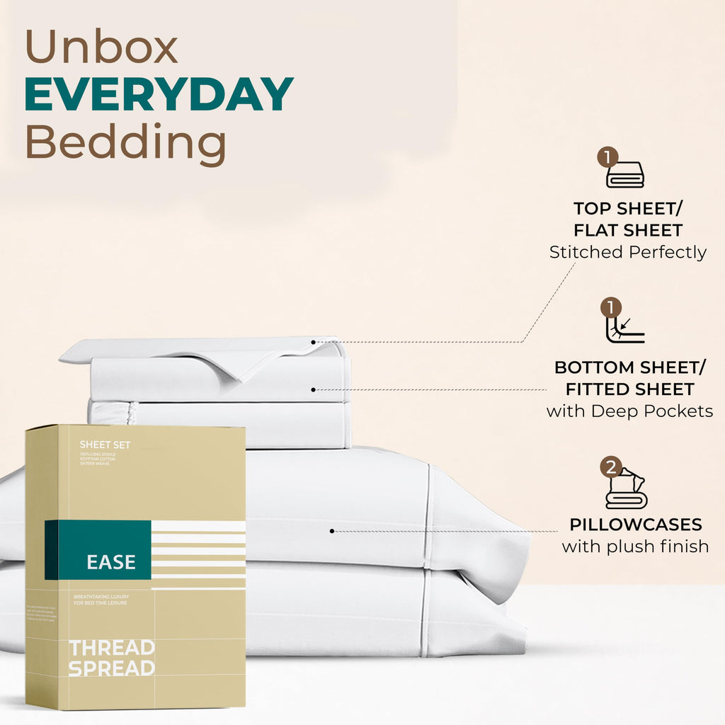 200 Thread Count Full Size Sheet Sets Sateen, White