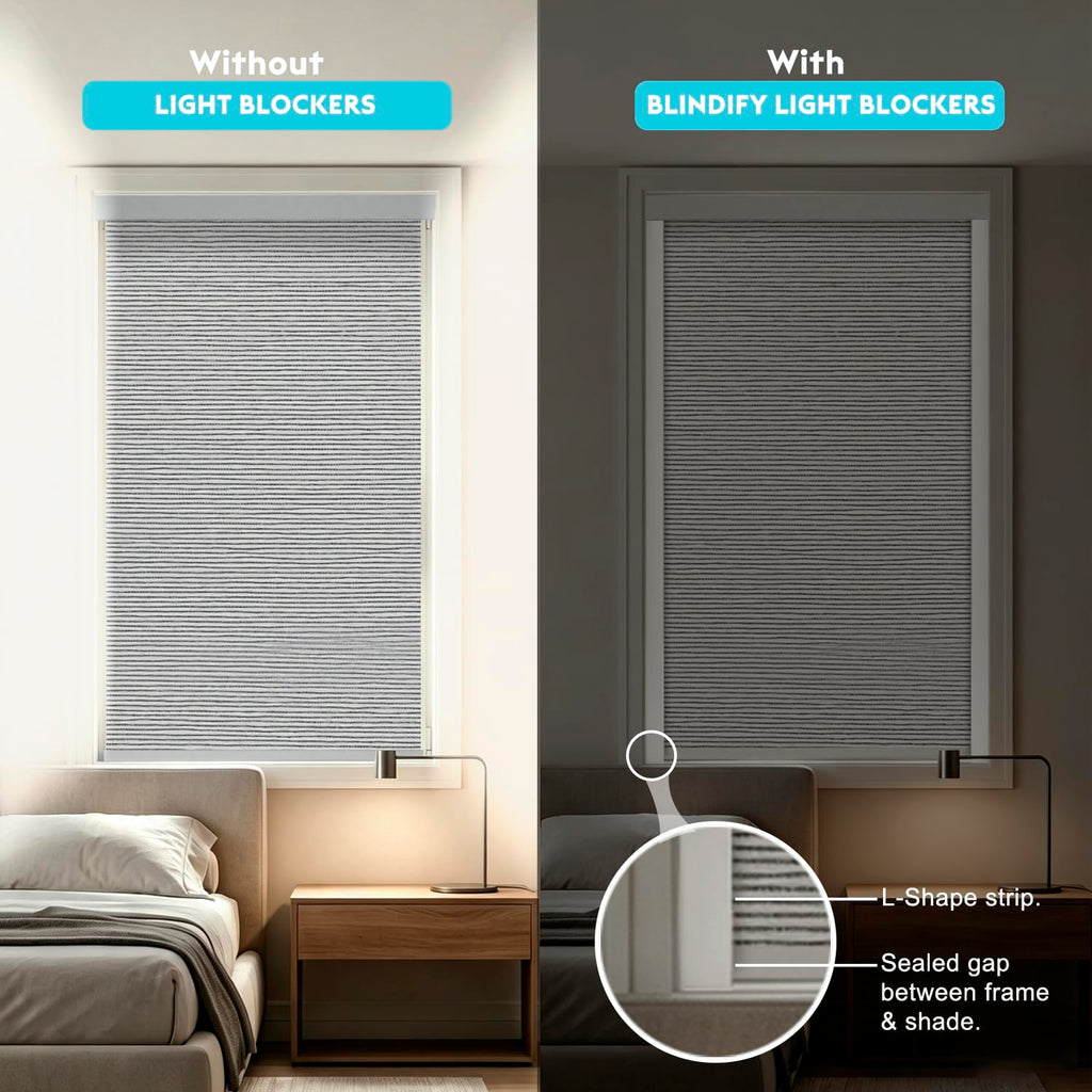 Light Gap Blockers for Window Shades and Blinds, Blackout Light Blocking Strips to Reduce Side Light Leakage, L Shape