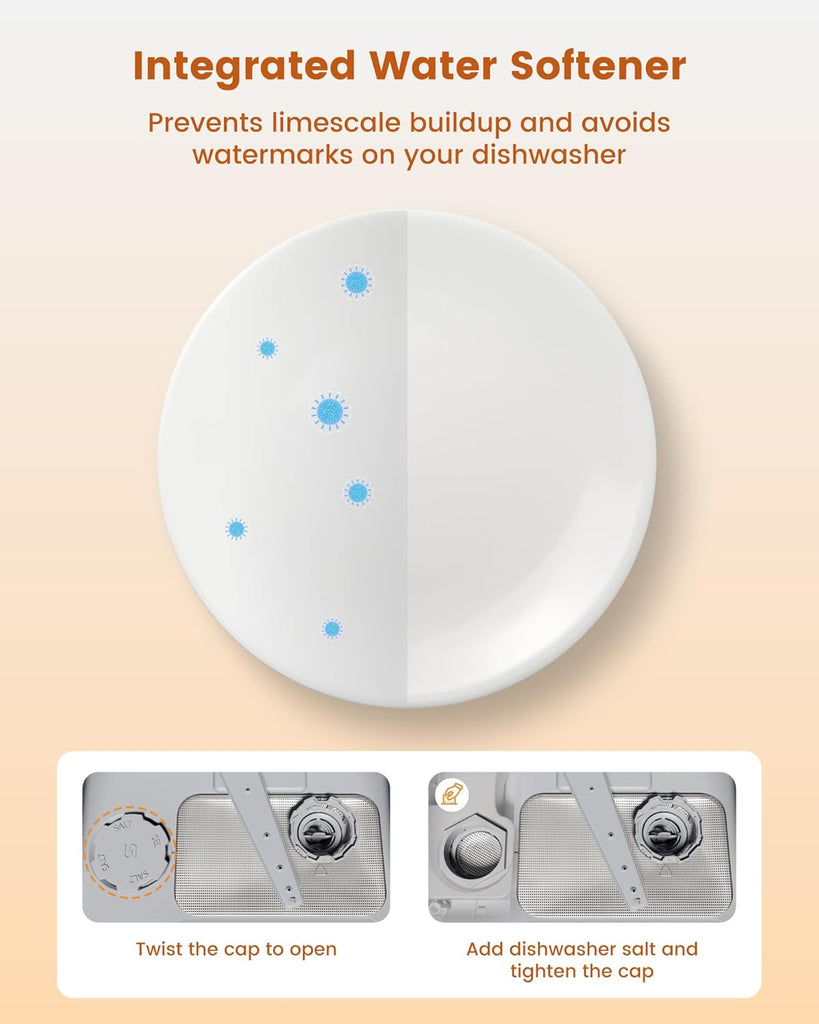 2025 NEW Upgraded Countertop Dishwasher with Water Softener and Enhanced Energy Efficiency