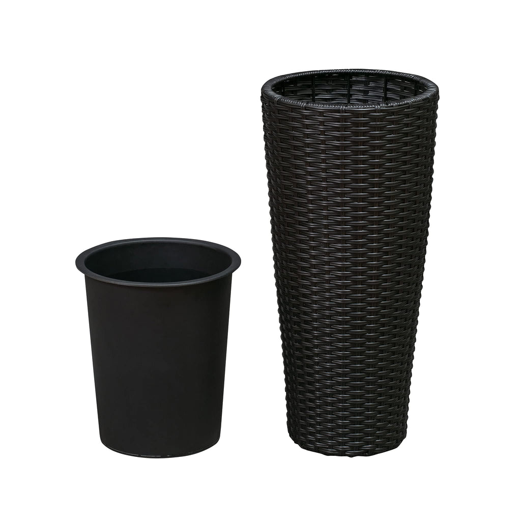 Noah Round Wicker Planter Tall Planter Decor Box for Adaptable Outdoor Furnishings All Weather Versatile Perfect