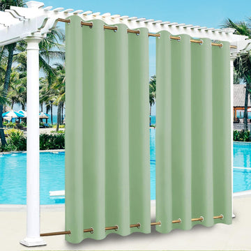 Outdoor Curtains Waterproof,Garden Blackout Thermal Insulated Sun Shades Privacy Curtain for Outside, Indoor Window