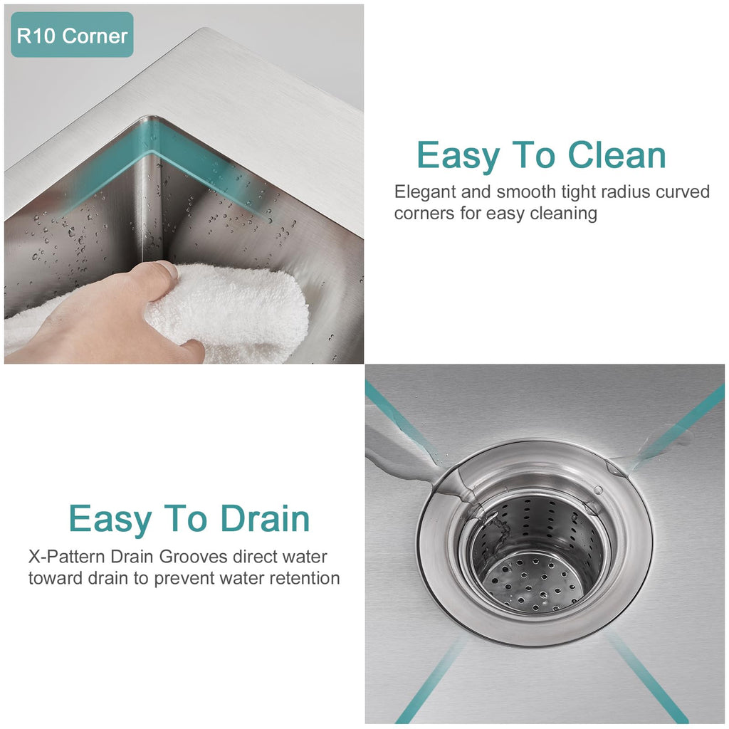 Drop in - 18"×18" Single Bowl Topmount Sink