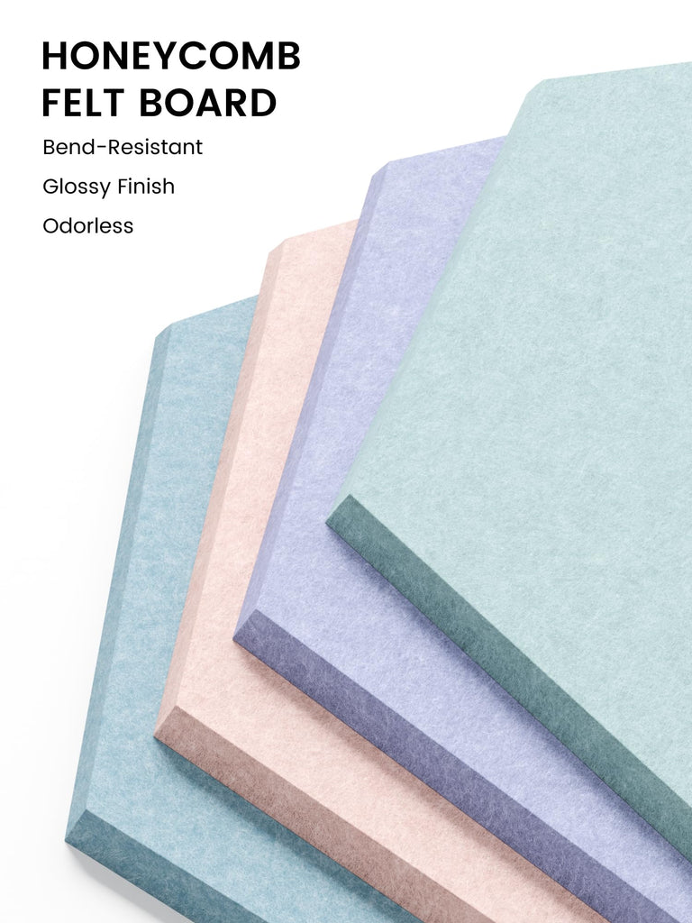 Large 12-Pack Hexagon Felt Bulletin Board Tiles, Coastal Haze