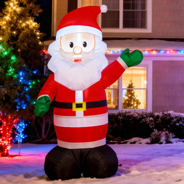 4ft Inflatable Santa Claus with LEDs, 30s-Auto Blow Up