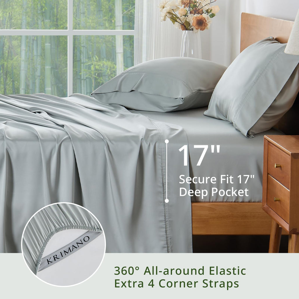 Bamboo Viscose Sheet Set King Size, Cooling Sheets Bed Set