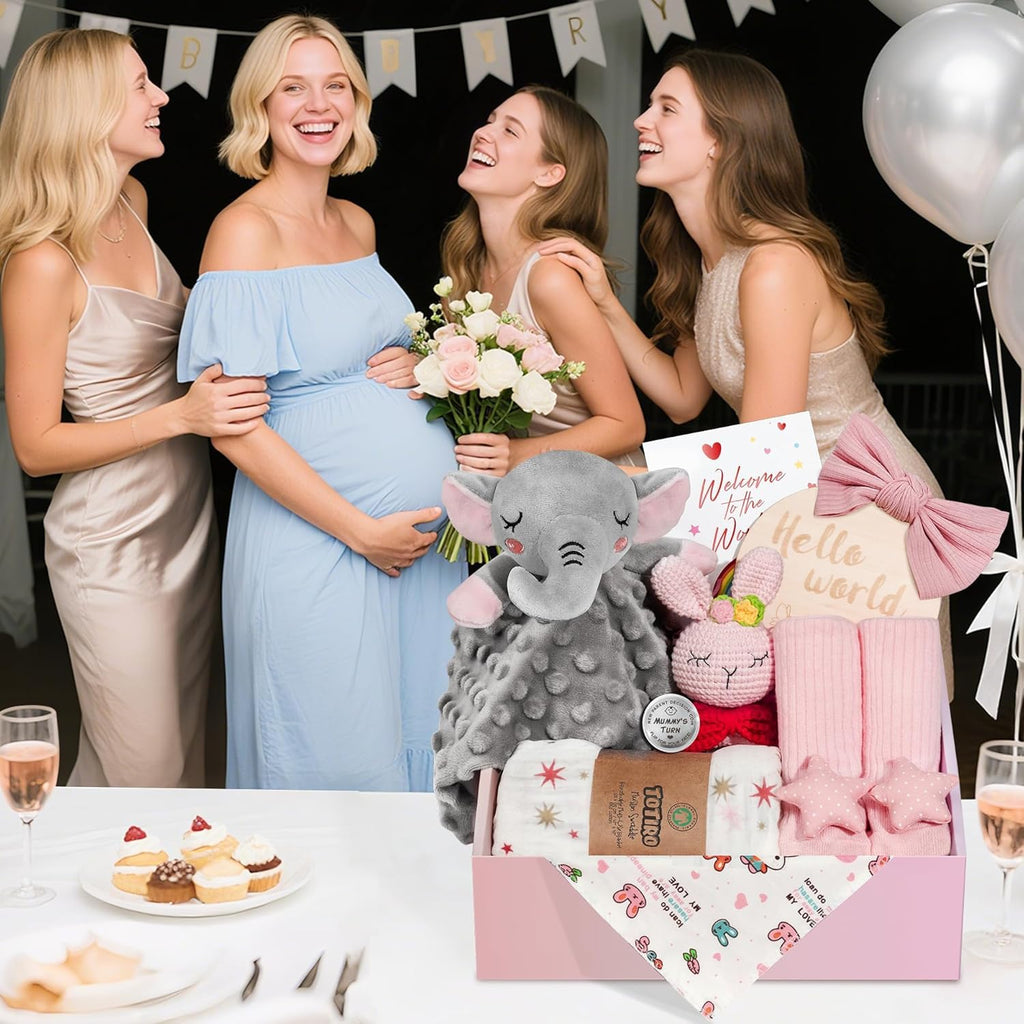 Baby Girl Gifts with Newborn Essentials, Baby Gift Basket for Baby Shower