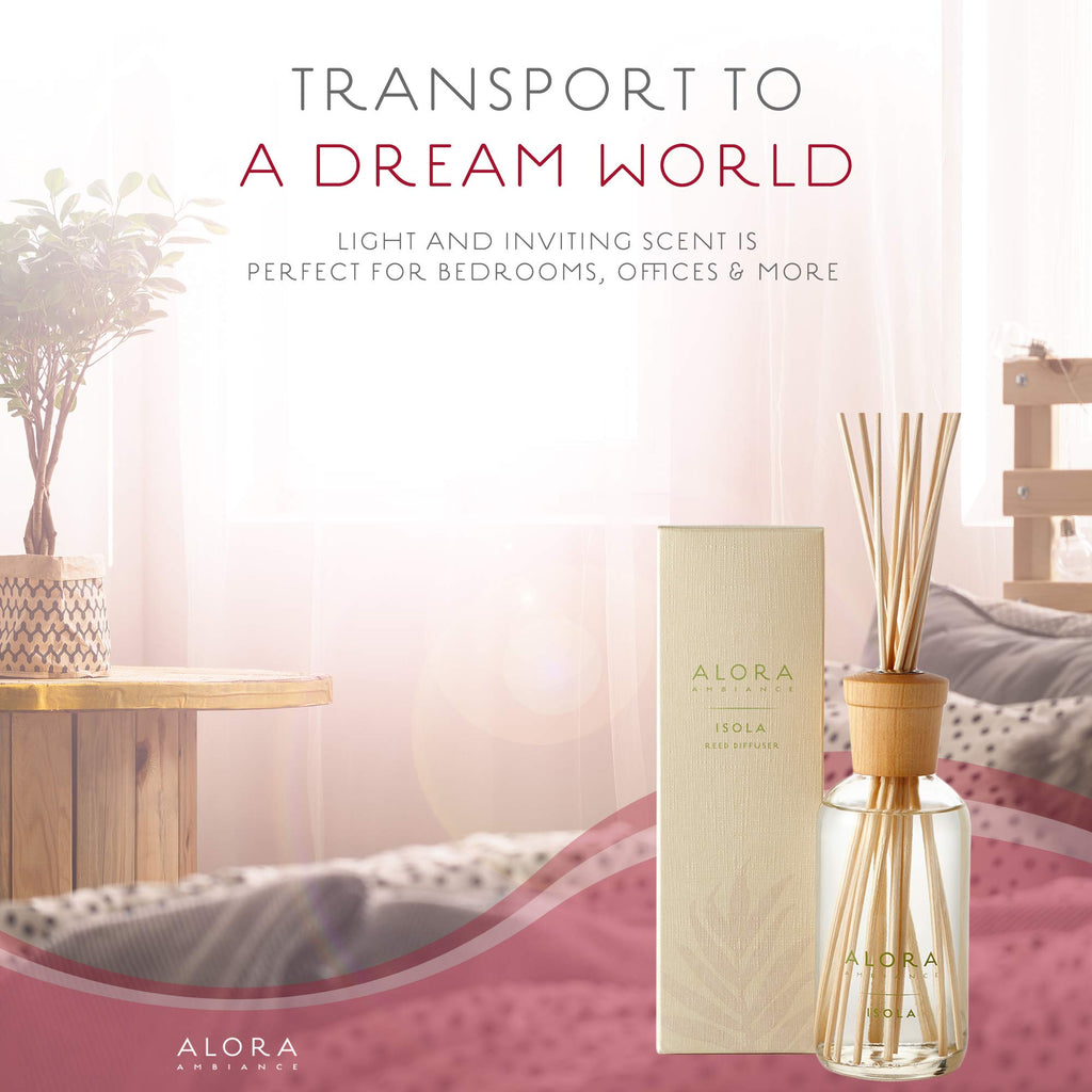 Isola Reed Diffuser, Gardenia & Fig Floral Scent, 8 oz