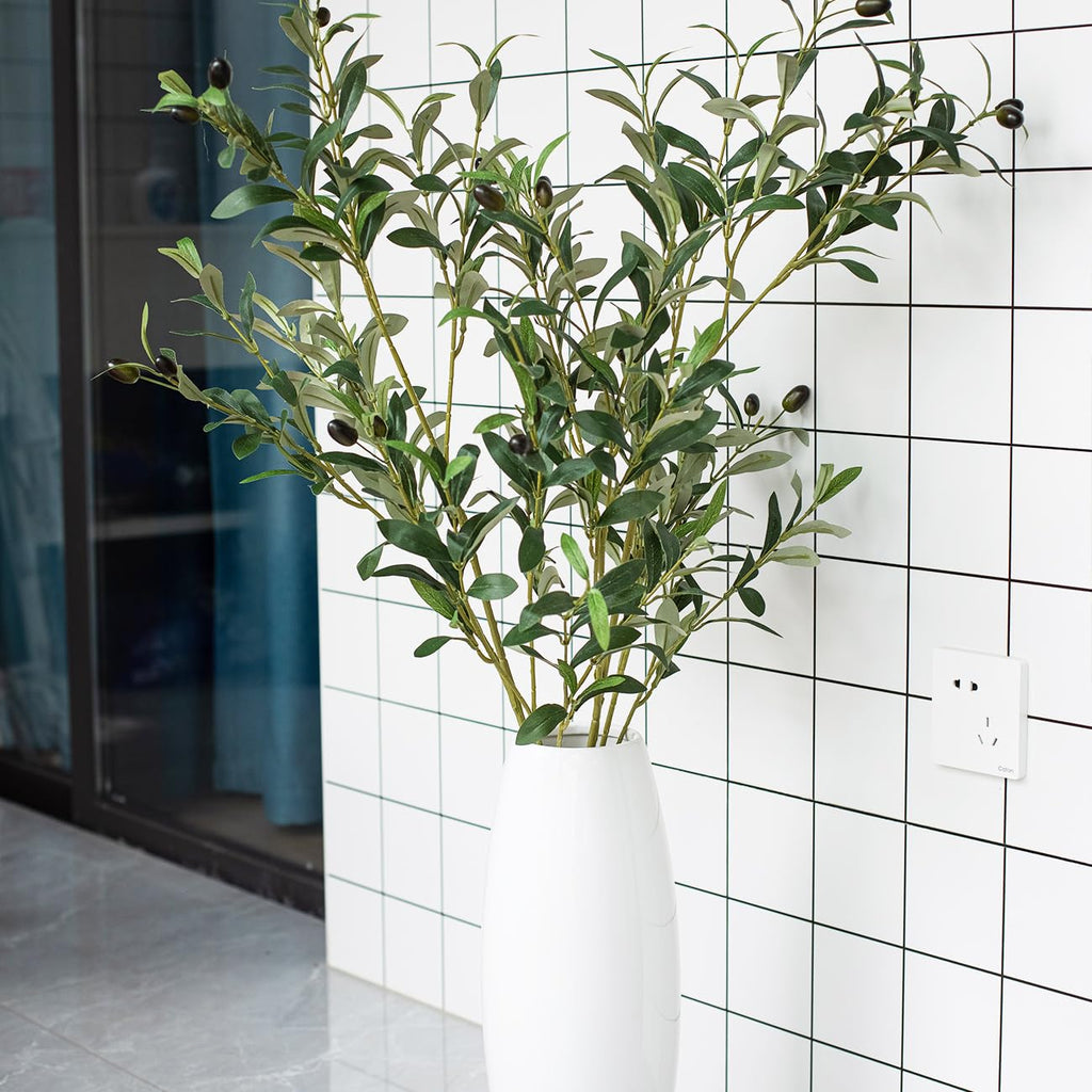 39 Inch Artificial Olive Branches for Vases, Fake Plants Greenery Stems with 222 Leaves Faux Olive Tree Branches Home
