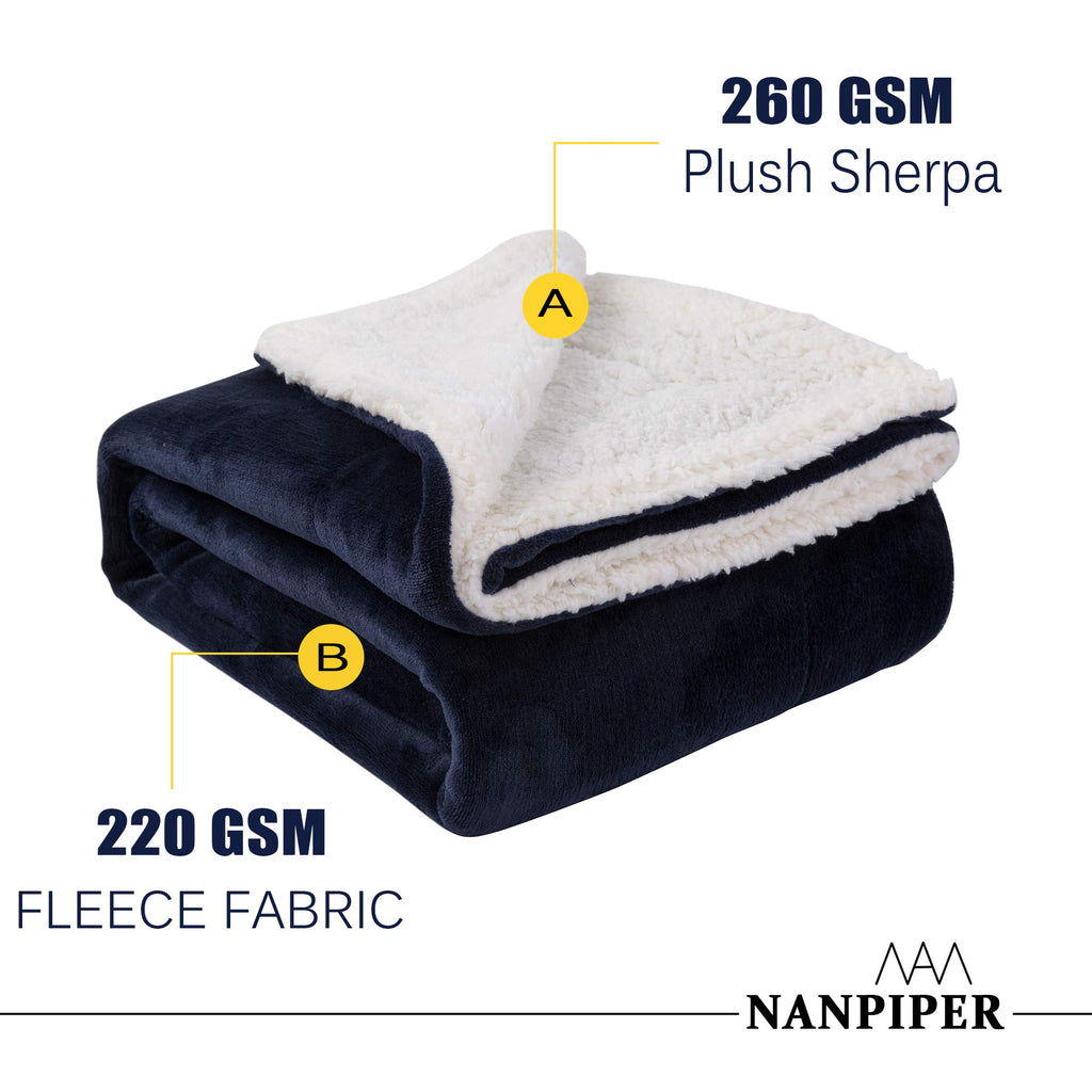Sherpa Blanket Warm Blankets for Winter Super Soft Fuzzy Flannel Fleece/Wool Like Reversible Velvet Plush Couch