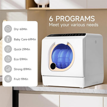 Countertop Dishwasher With Built-in Water Tank, Dishwasher Mini Portable For Apartments and RVs
