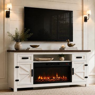 With Barn Door, 70 inch, White&Black