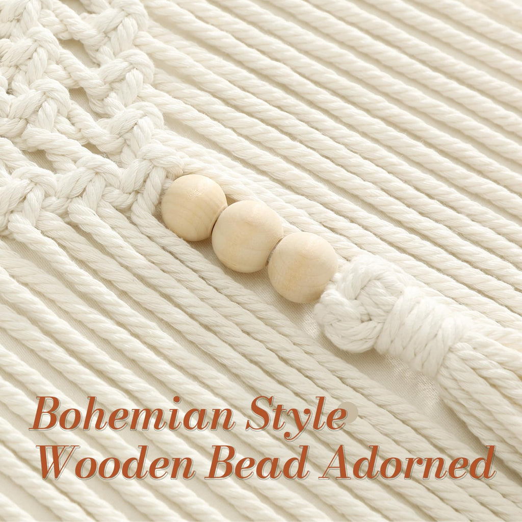 Boho Macrame Window Valance, Handmade Cotton, 52 x 21, 1 Panel