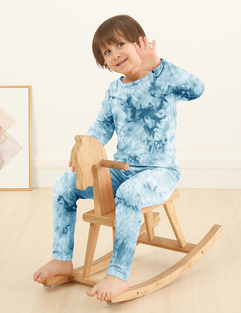 Kids Toddler Bamboo Rayon Pajamas Set Boys Girl Pjs(Blue&Green, )