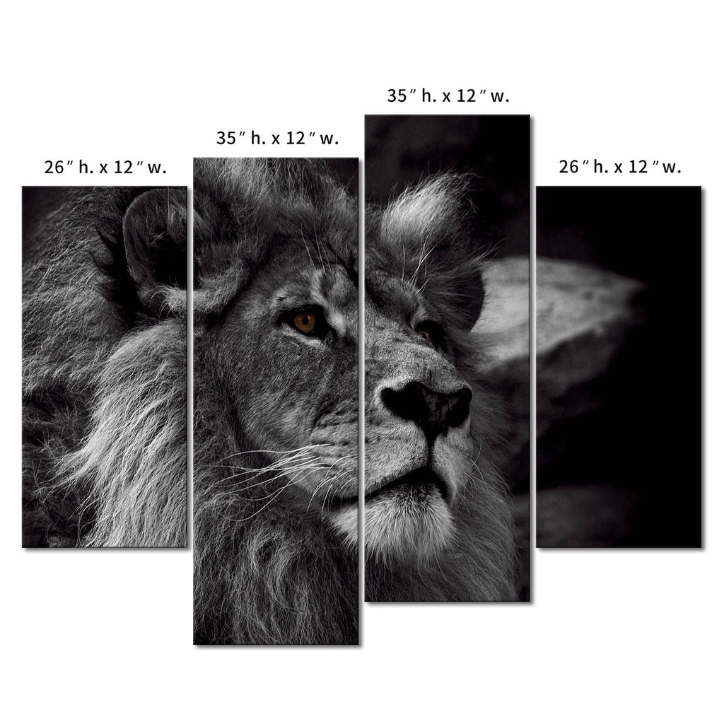 Black and White Lion Head Portrait Wall Art Painting Pictures Print On Canvas Animal The Picture Modern Decoration