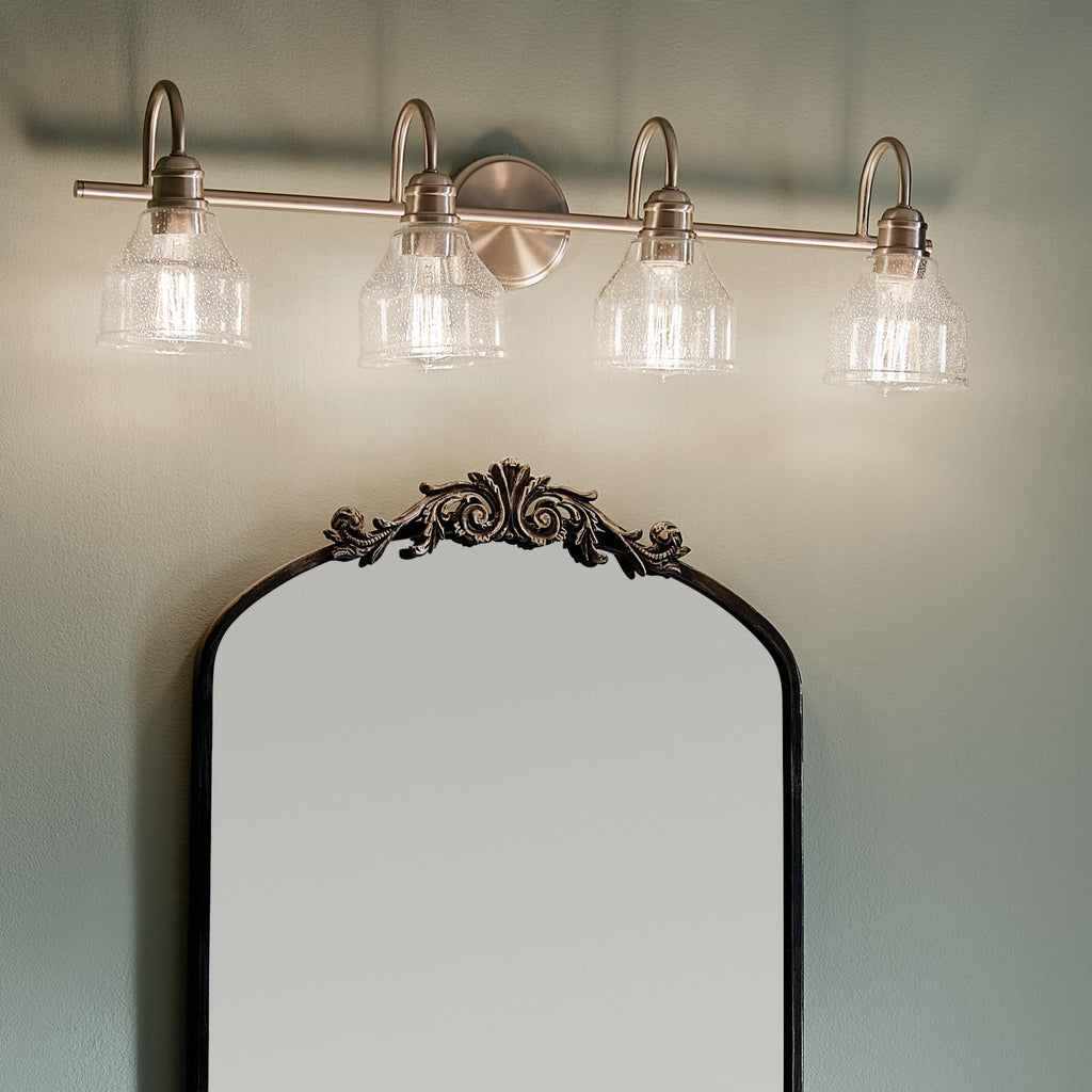 Avery 4-Light Farmhouse Vanity Light, Brushed Nickel