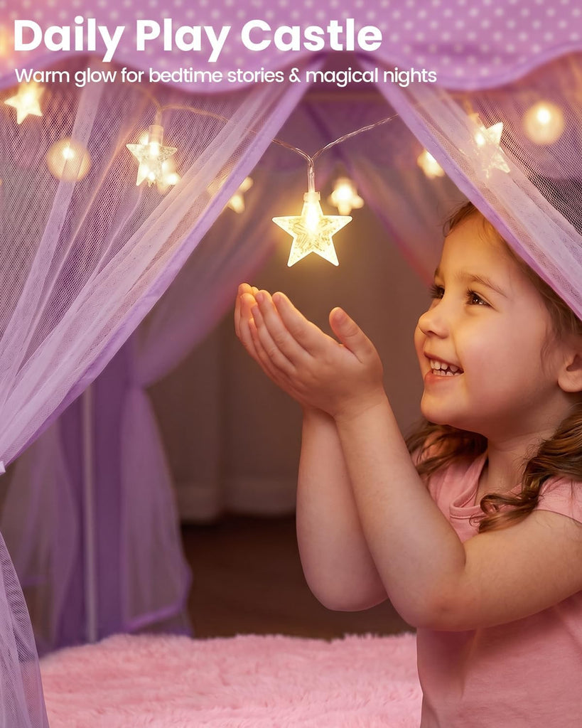 Princess Castle Tent for Girls Indoor, Play Tent with Rug