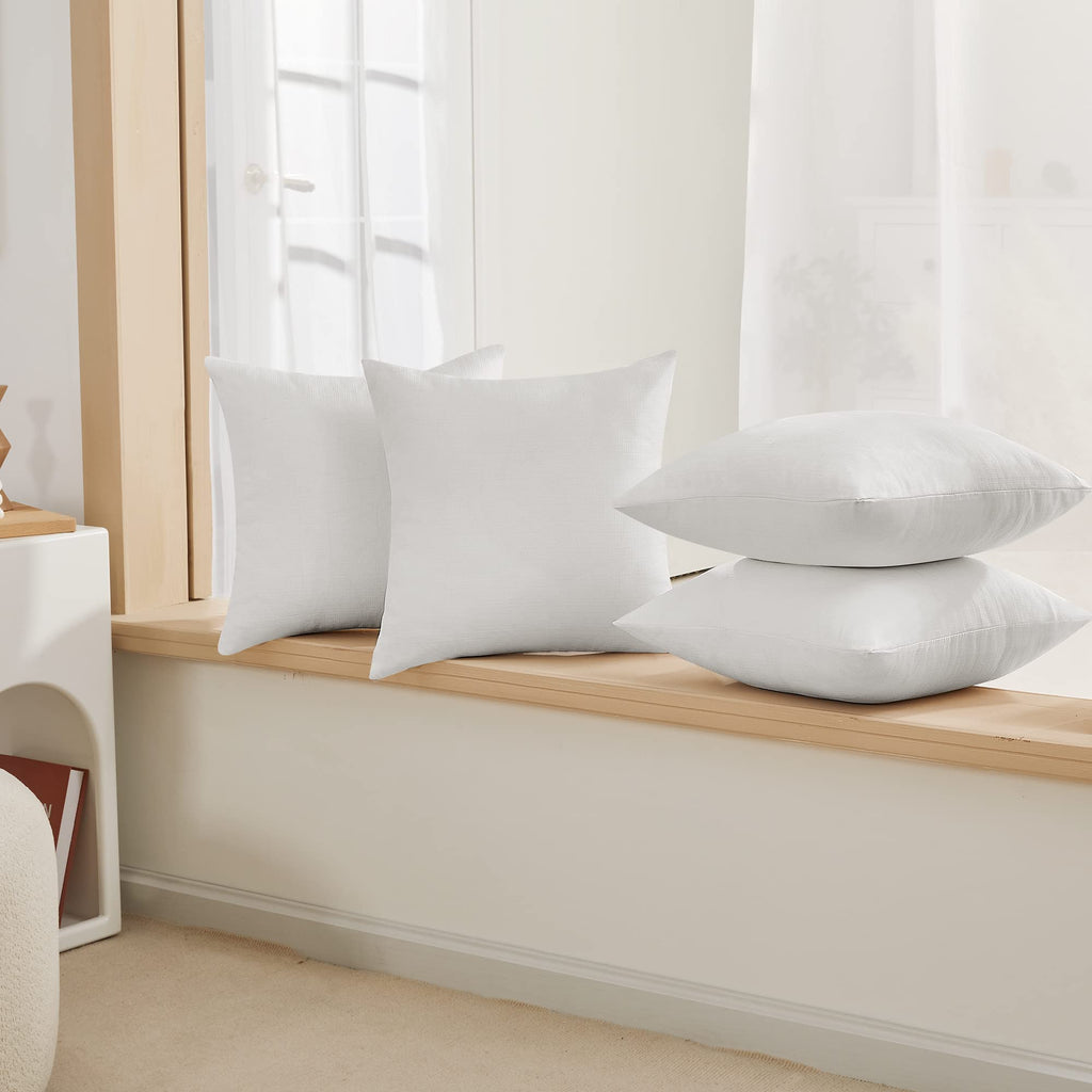 Faux Linen Throw Pillow Covers for Sofa and Couch, Hidden Zipper