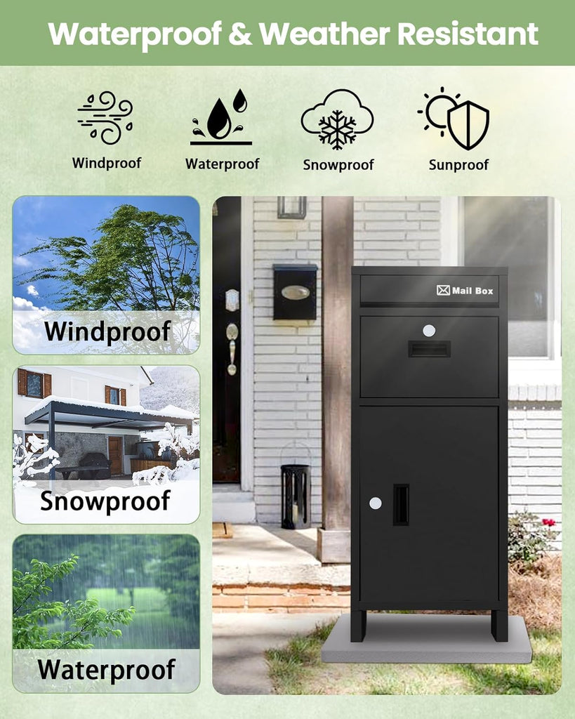 Package Delivery Boxes Delivery Box, Weatherproof Large Drop Boxes Sticker, Package Drop Box (37.9*15.7*15.7 in)