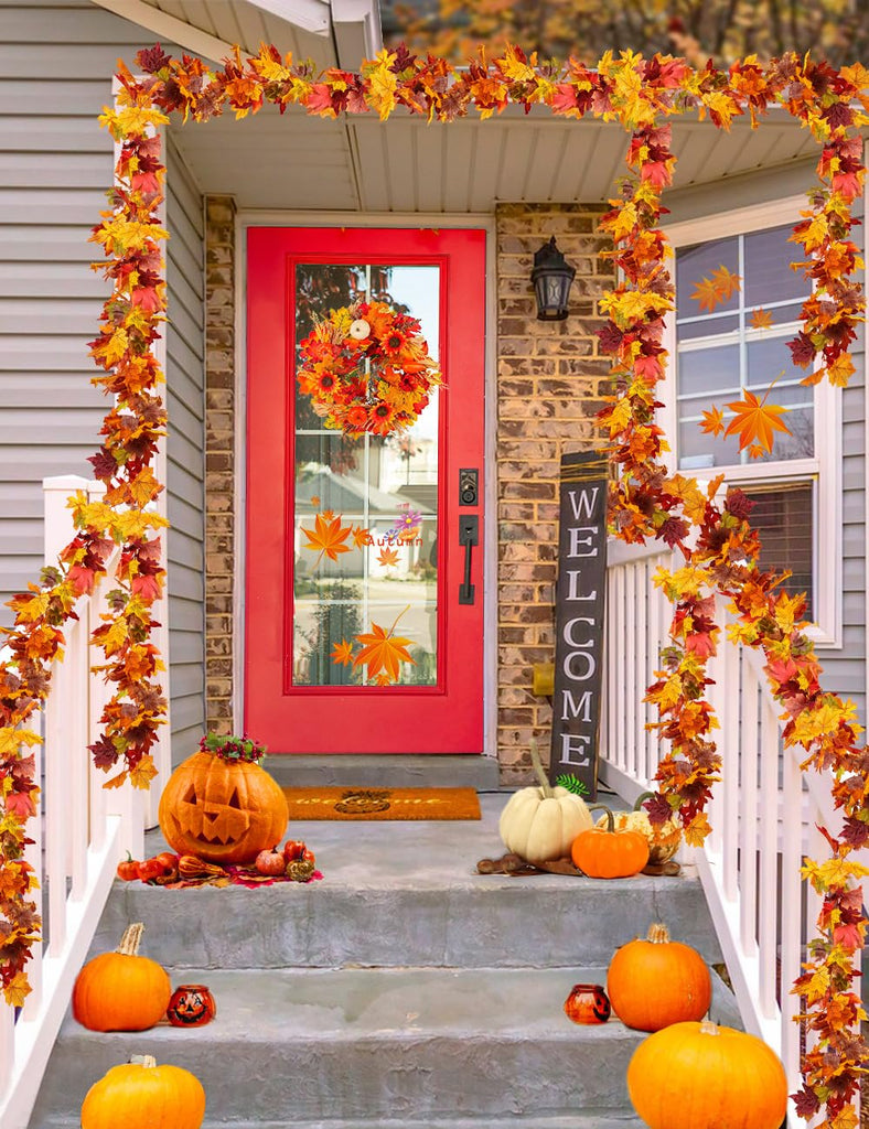 6 Pack Fall Garland Maple Leaf Decorations, 5.9 Ft 72 Leaves Each