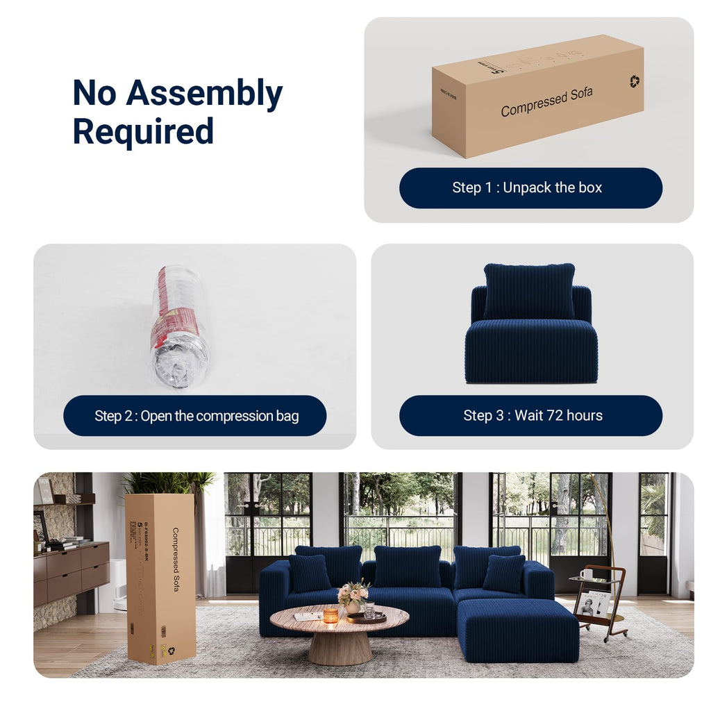 141-inch U-Shaped Modular Sectional Couch Sofa with 4 Ottomans