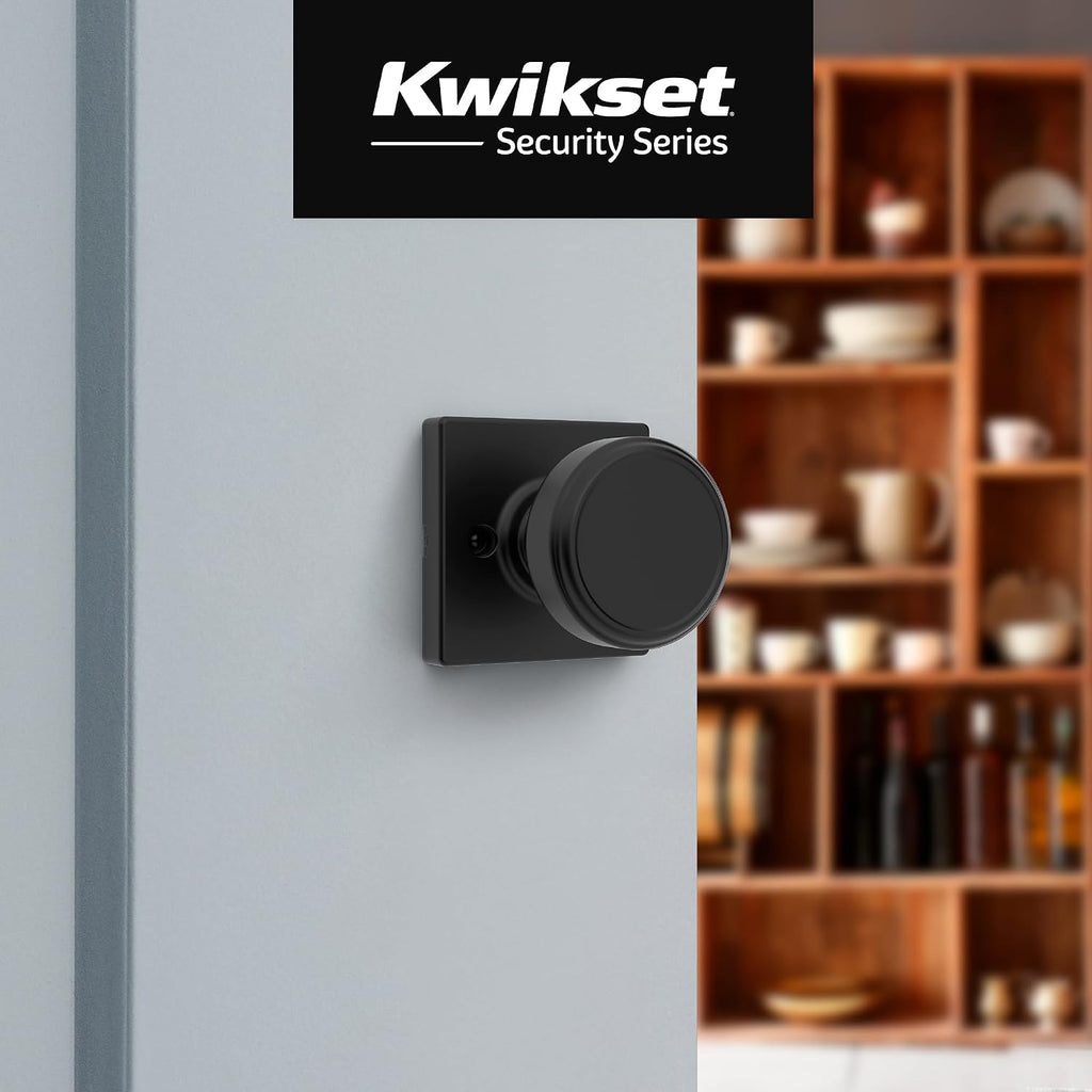 Maven Dummy Door Knob, Single Sided Handle for Closets, French Double Doors, and Pantry, Matte Black Non-Turning