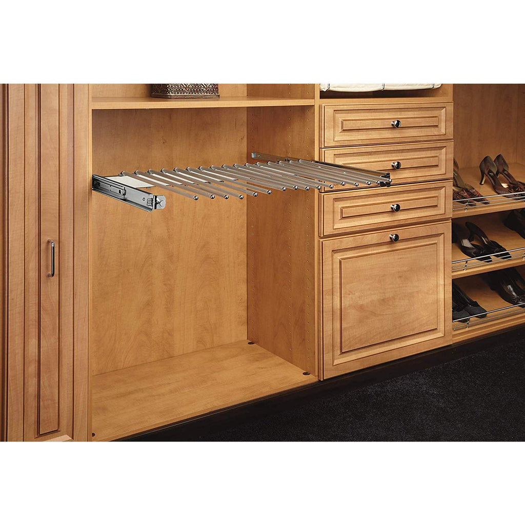 Sliding Pants Rack for Closets, Min Opening Width of 29.75"