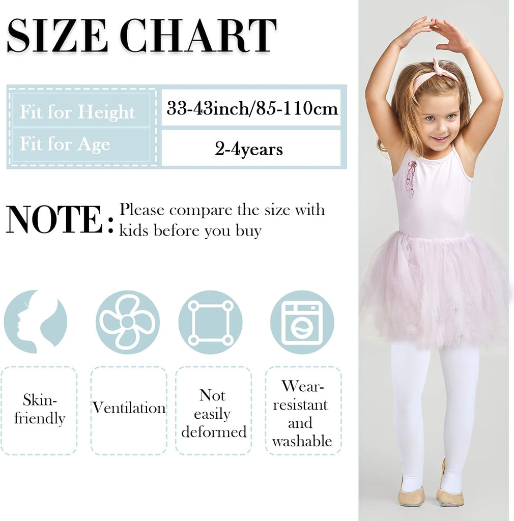 20 Pairs Girls Ballet Tights Toddler Dance Footed Tights Soft Ballet Kids Elasticity Bulk School Uniform Stockings