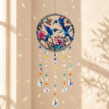 Hummingbird Suncatcher with Crystal Prism, Hummingbird Gift for Women Girl