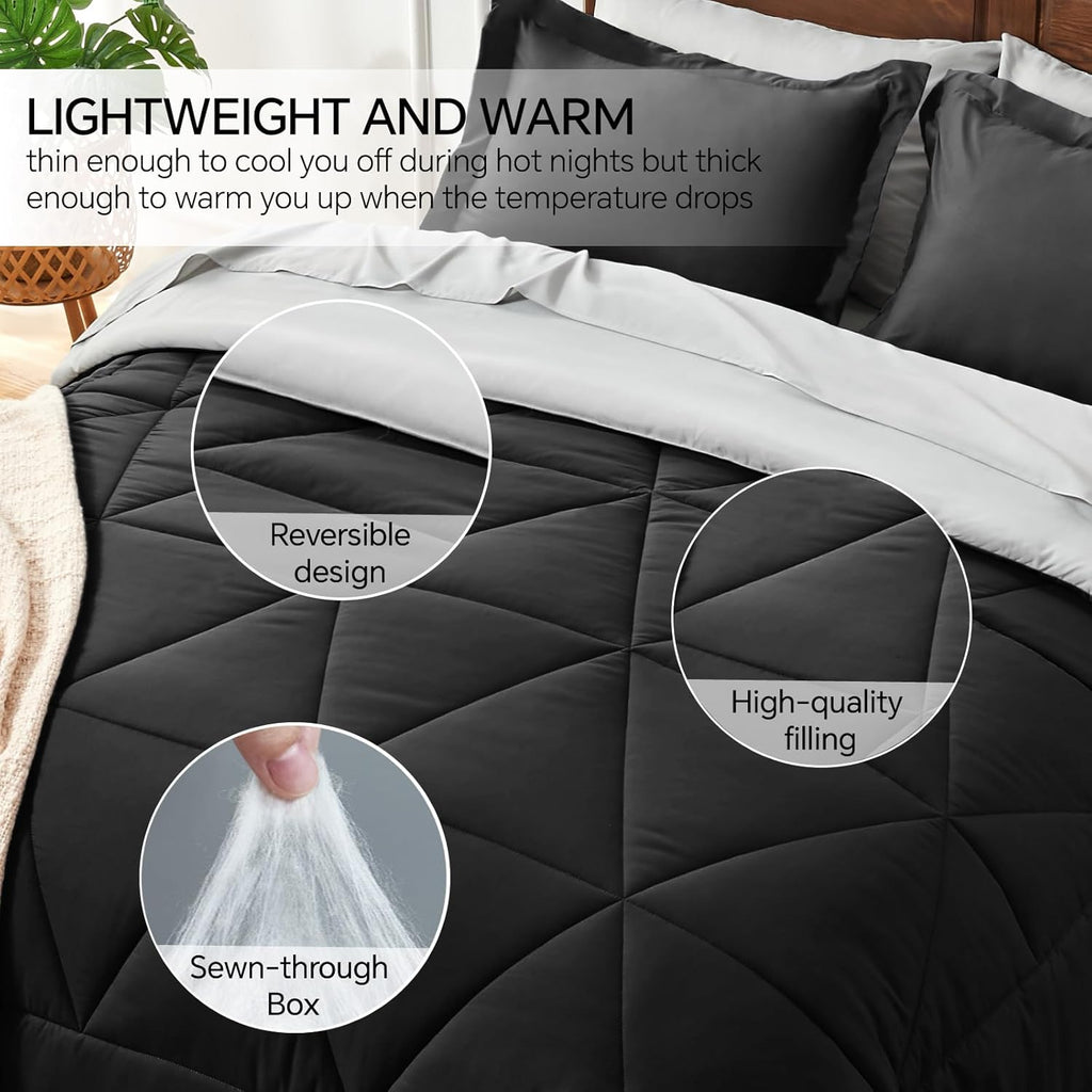 Queen Comforter Set 7 Pieces Bed in A Bag