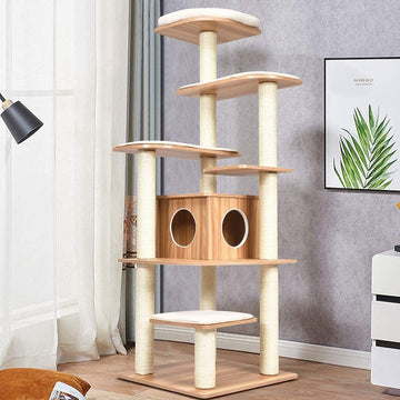 69 Inch Wooden Tall Cat Tree