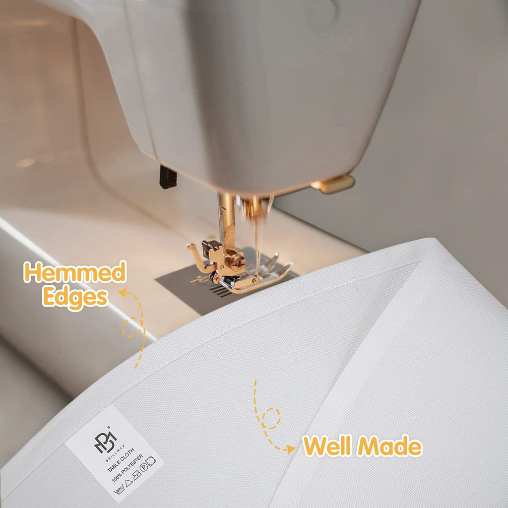 6 Pack White Round Tablecloths 120 Inch for 60" Tables