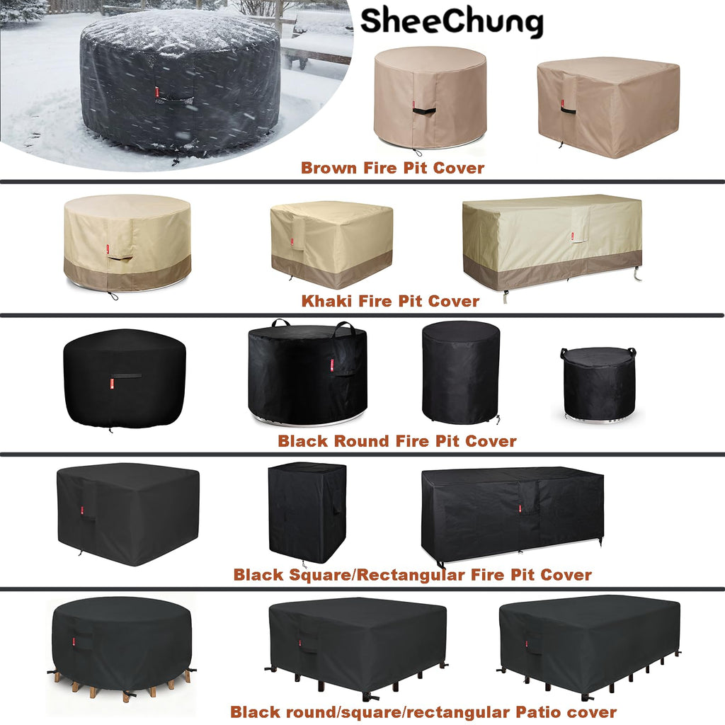 Rectangular Fire Pit Cover 44"L x 28"W x 25"H, Waterproof 600D