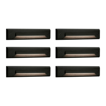 6 Pack LED Low Voltage Linear Step Lights, Landscape Cutoff Stair Riser Light, 2W 9-15V AC/DC 3000K Outdoor