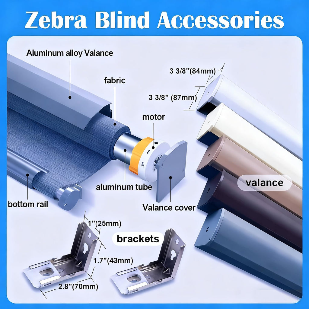 Smart Motorized Zebra Shades with Alexa (Jacquard-Coffee)