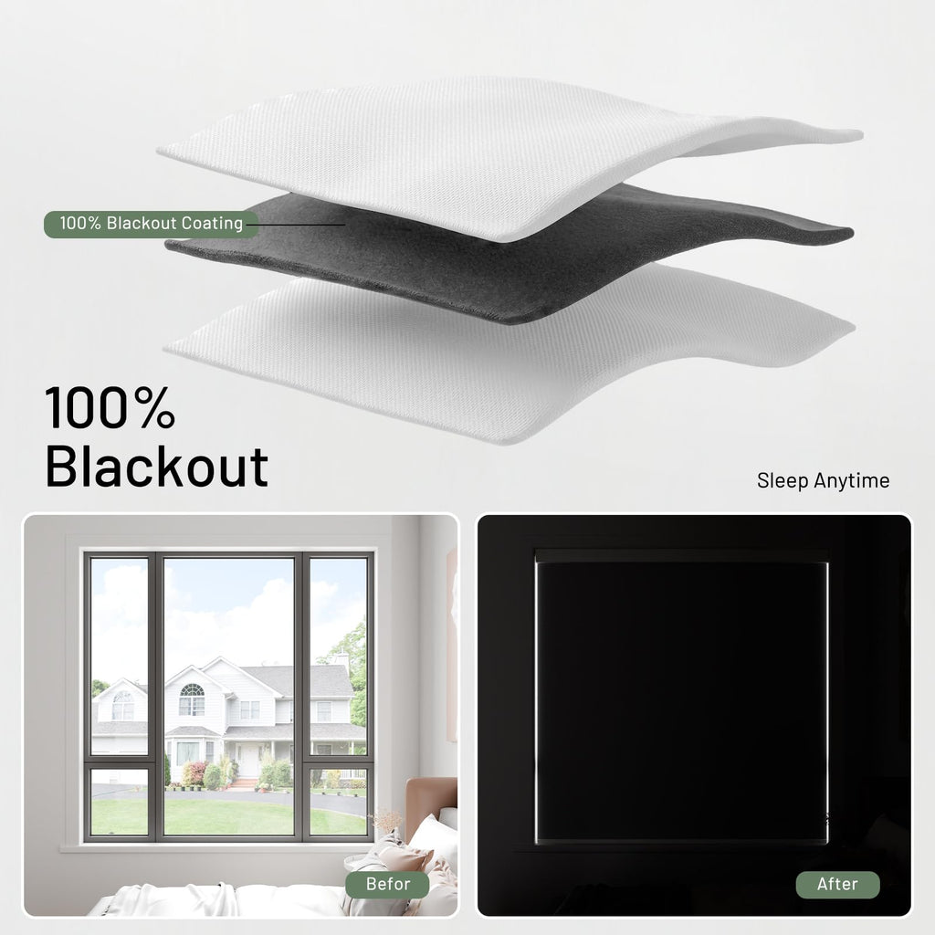 No Drill Motorized Blinds with Remote, White