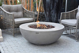 Elementi Lunar Bowl Cast Concrete Fire Table - Natural Gas Outdoor Fire Pit