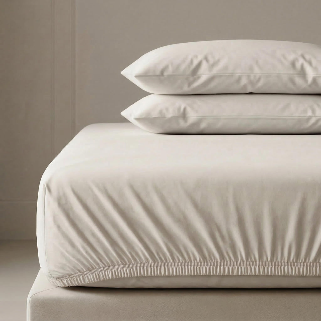 Organic Fitted Sheet Set GOTS Certified Organic Cotton Fitted Sheet with 2 Pillowcase Ultra Soft Non Toxic