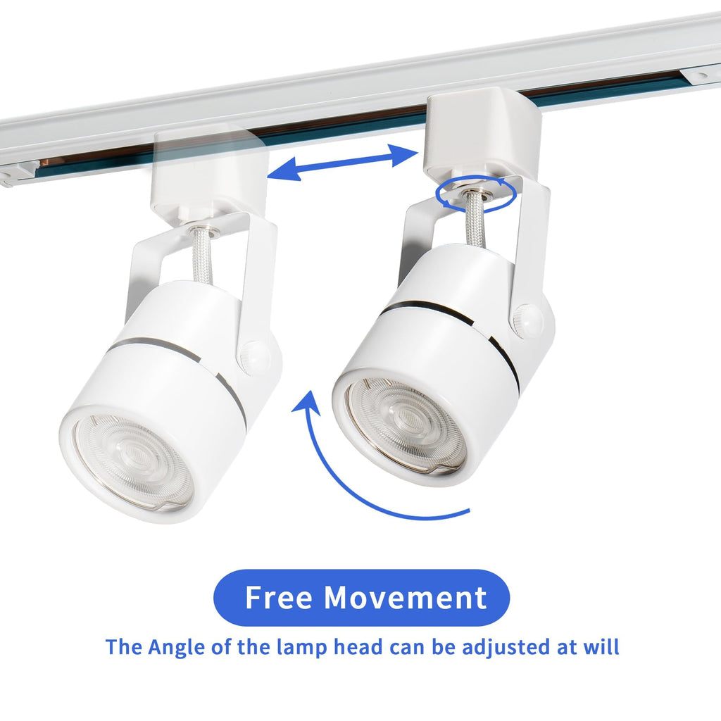 L Type Track Lighting Heads Dimmable LED Track Light Heads with Remote, 2700K-6500K Adjustable, Flicker Free CRI90+