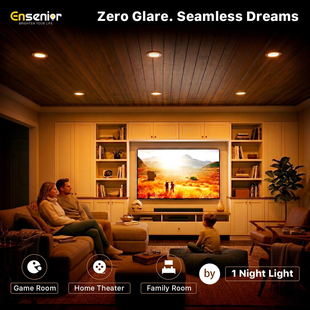 4 Pack 4 Inch 5CCT LED Recessed Lighting with Night Light
