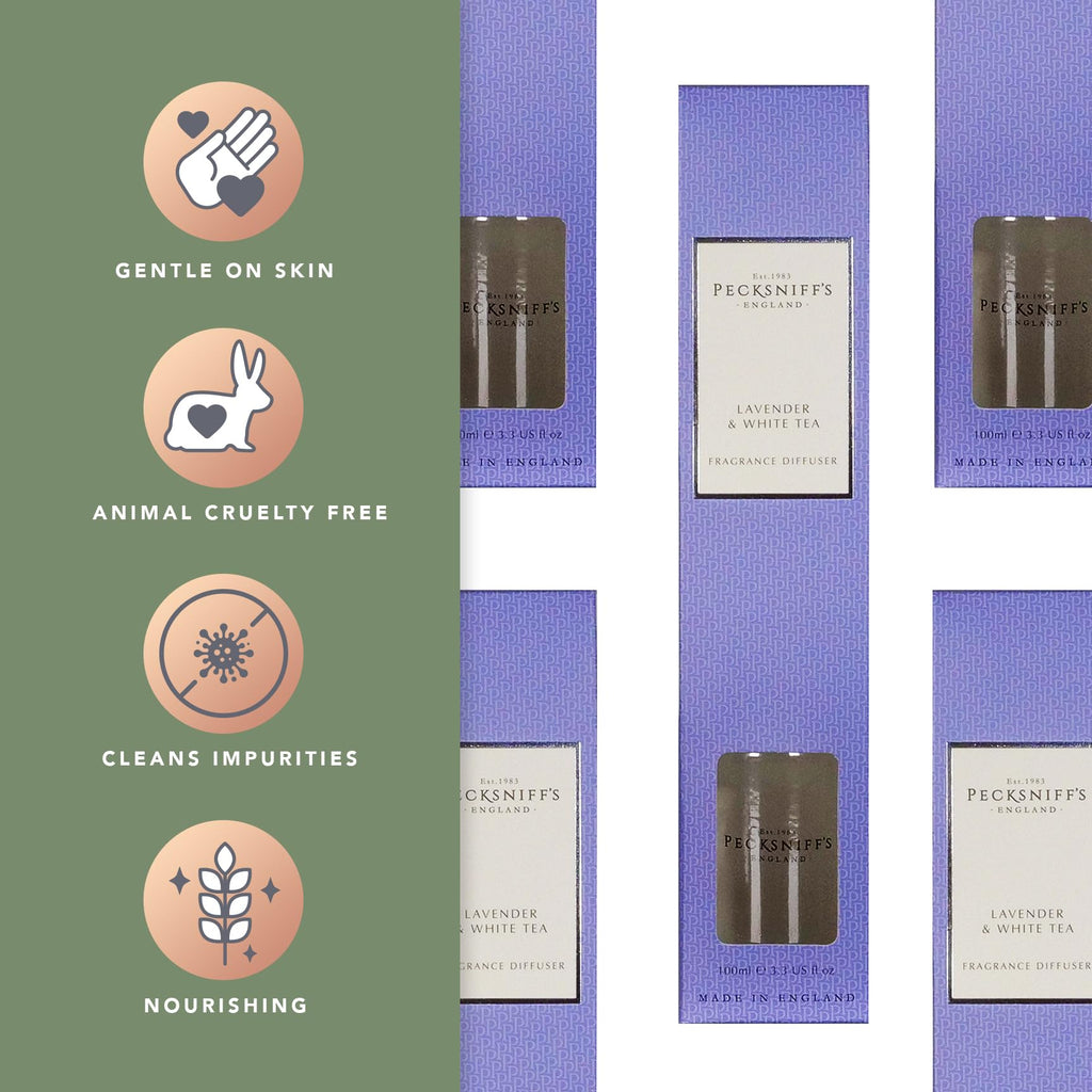 Classic 100 ml/ 3.3 fl oz Reed Diffuser Set, Lavender & White Tea