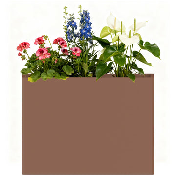 Metal Planter with Powder Coating, 32x12x24 Inches Terracotta