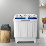 Portable Washing Machine, Twin Tub 20 Lbs Capacity, Compact Laundry Washer(12 Lbs) and Spinner(8 Lbs), Durable Design