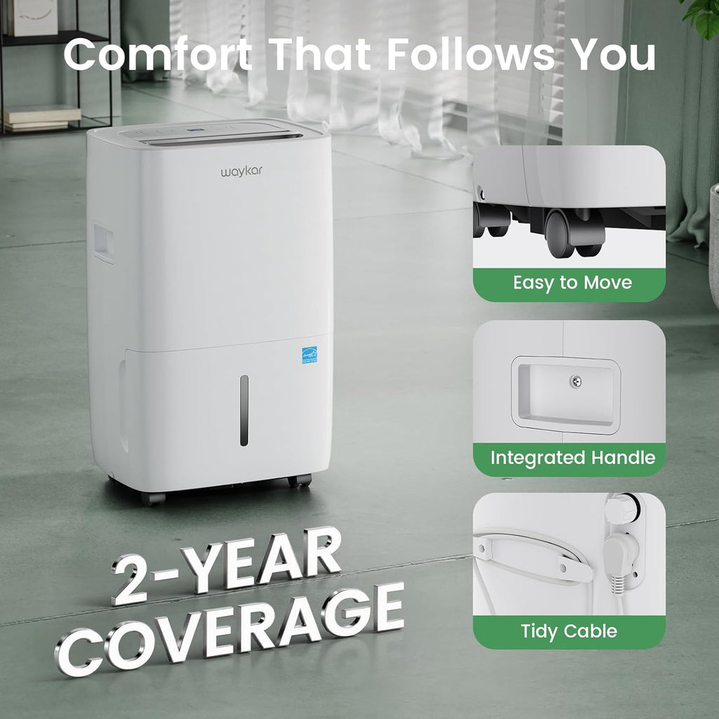 80 Pints Energy Star Dehumidifier for Spaces up to 5,000 Sq. Ft at Home